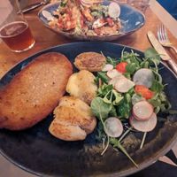 Milanesa de setas (buena textura, plato mejorable). at Lamucca de Fuencarral  in Madrid