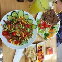 Salad and doner (with seitan) at Refresh Vegan Kitchen in Kas