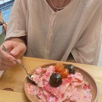 Handmade "nicecream" - from frozen fruits and coconut milk 💚  at Refresh Vegan Kitchen in Kas