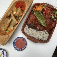 Samosa and İskender  at Refresh Vegan Kitchen in Kas