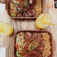 Vegan İskender with homemade Lemonadee  at Refresh Vegan Kitchen in Kas