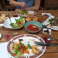 Breakfast (we only took the picture halfway in...) at Refresh Vegan Kitchen in Kas