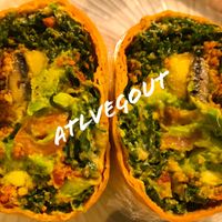 Spicy kale wrap with couscous and mushrooms  at Tassili's Raw Reality in Atlanta