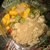 Cauliflower, okra, plantains   at Tassili's Raw Reality in Atlanta