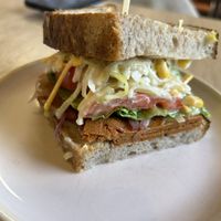 vegan ham and coleslaw sandwich  at Crush in Krakow