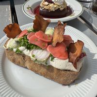 Cream cheese savoury sandwich  at Crush in Krakow