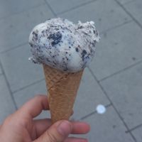 cookie - not typical but more like oreo -  in cone (i think it was 2,50€) at Veganista Ice Cream MQ in Vienna