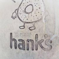 Logo at Hank's Bagels in Sherman Oaks