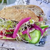 The number #4 ! On Rosemary salt all the way toasted I’d like to add vegan cream cheese  at Hank's Bagels in Sherman Oaks