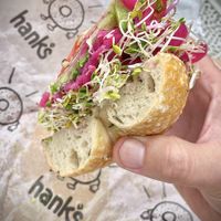 The number four what an incredible veggie sandwich  at Hank's Bagels in Sherman Oaks