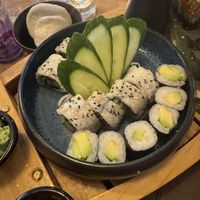 The vegan side of the boat  at Sushi Buzz in Brussels