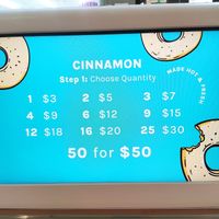 Cinnamon Doughnut Pricing at Happy Dough in Chermside