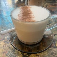 Chai latte with oat milk  at Oliver's Village Cafe  in North West London