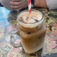 Iced oat latte  at Oliver's Village Cafe  in North West London