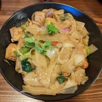 Drunken Noodles + added tofu ($18.99) at Cafe De Pho Thai in Estes Park