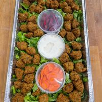 Falafel Nuggets. With Tahini sauce.  at Alforon in San Diego