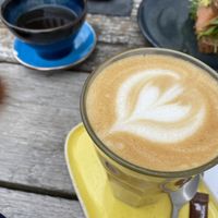 Latte Macchiato with oat milk  at Stina‘s  in Middelfart