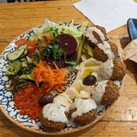 Falafel plate at Sam's Falafel in Munich