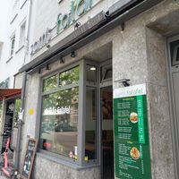 Outside at Sam's Falafel in Munich