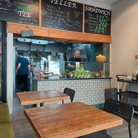 Inside at Sam's Falafel in Munich