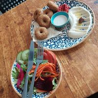 Falafel Teller 10 Euros at Sam's Falafel in Munich