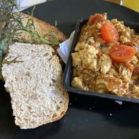 Scramble tofu  at Cafe Entre Cerros in Valparaiso