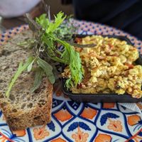 Scrambled tofu at Cafe Entre Cerros in Valparaiso