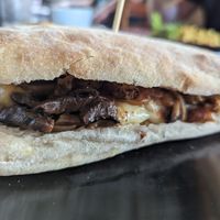 Seitan mushroom ciabatta at Cafe Entre Cerros in Valparaiso