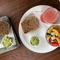 Classic vegan breakfast   at Cafe Entre Cerros in Valparaiso