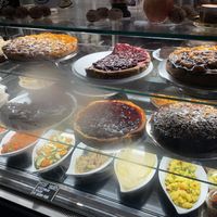 Cakes and salad bar  at Cafe Latrio in Berlin