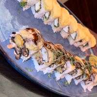 shiitake to me on the bottom, crunchy cabbage at top  at Blue Sushi Sake Grill in Houston