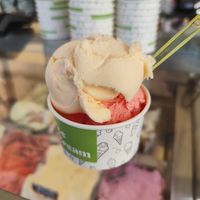 Passion fruit and pomegranate at Kayak Gelato & Frozen Yogurt in Sarande