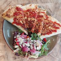 Bbq quesadillas with salad at Velada in Barcelona