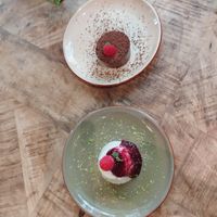 Panna Cotta and chocolate cheesecake at Velada in Barcelona