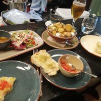 Very nice tapas at the bar at Velada in Barcelona