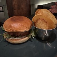 Truffle burger w/brioche bun & crisps  at Velada in Barcelona