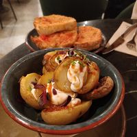 Bravas and pa amb tomàquet at Velada in Barcelona