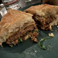 Burger with bbq saucee  at Velada in Barcelona