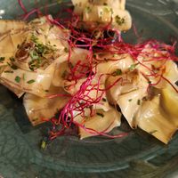 Corazones de alcachofa con ajonegro, se nota el sabor de pote at Velada in Barcelona