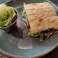 Truffle burger with ciabatta bread at Velada in Barcelona