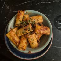 Aubergine rigatoni at Velada in Barcelona