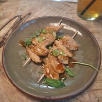 Teriyaki bites 7,5€, bit of a scam tbh at Velada in Barcelona