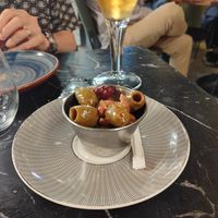 Cocktail olives at Velada in Barcelona