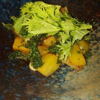 Baby artichokes and vegetables   at Five Senses in Santorini