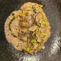 Truffle pasta at Five Senses in Santorini