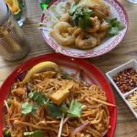 pad thai and vegetable tempura  at Two Thai  in Lancaster