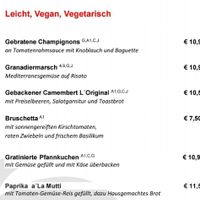 Speisekarte at OASE in Flensburg