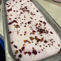 Rose and elderflower sorbet  at Minted Ice Cream in Glasgow