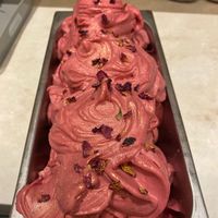 Raspberry lemonade sorbet  at Minted Ice Cream in Glasgow