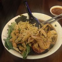 Vegan ramen with wonton strips at Michi Ramen Bar in Missoula